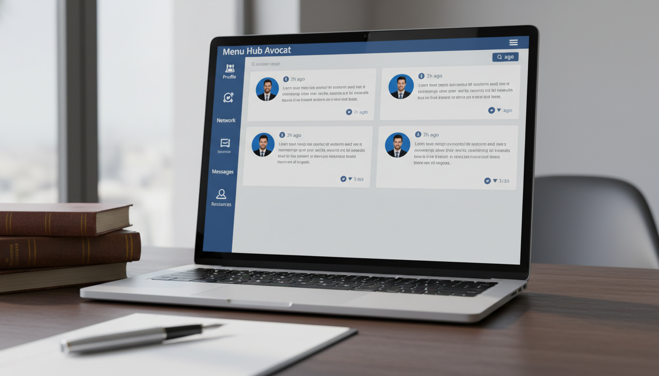 Comment fonctionne le Menu Hub Avocat, le réseau social dédié aux avocats ?